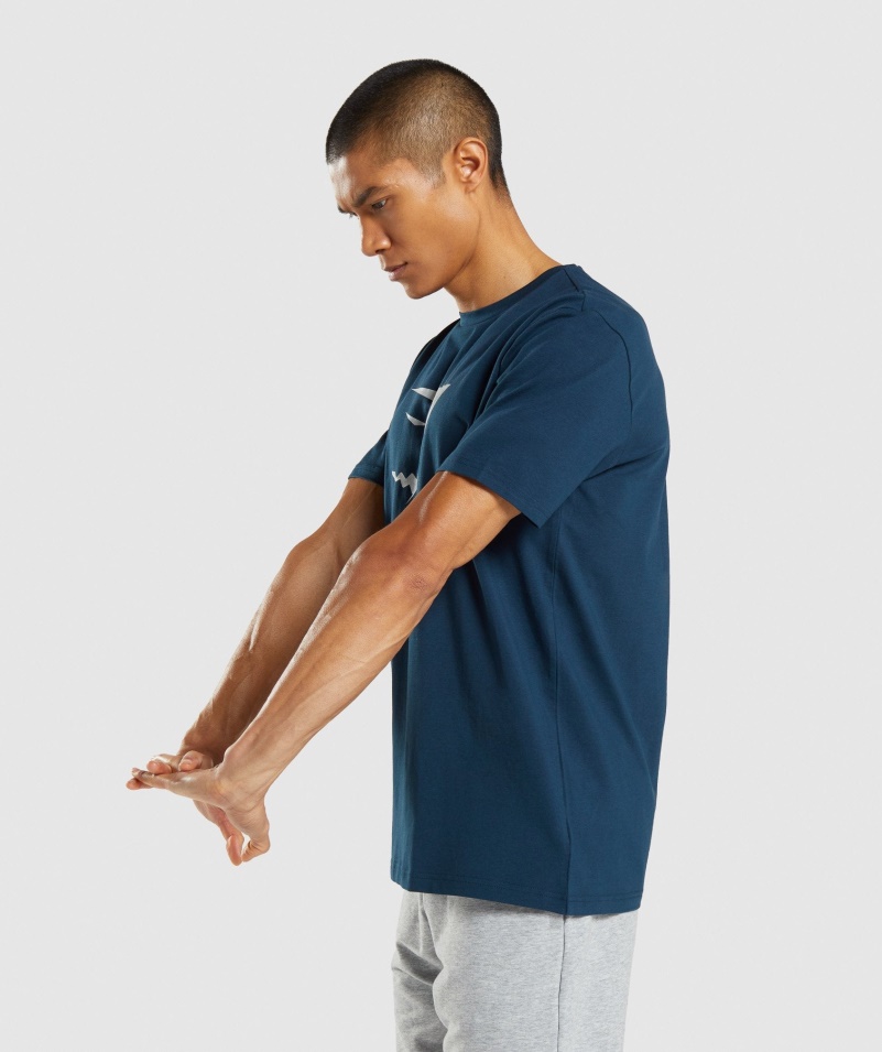 Gymshark Sharkhead Tričko S Výplňou V Námorníckej Farbe