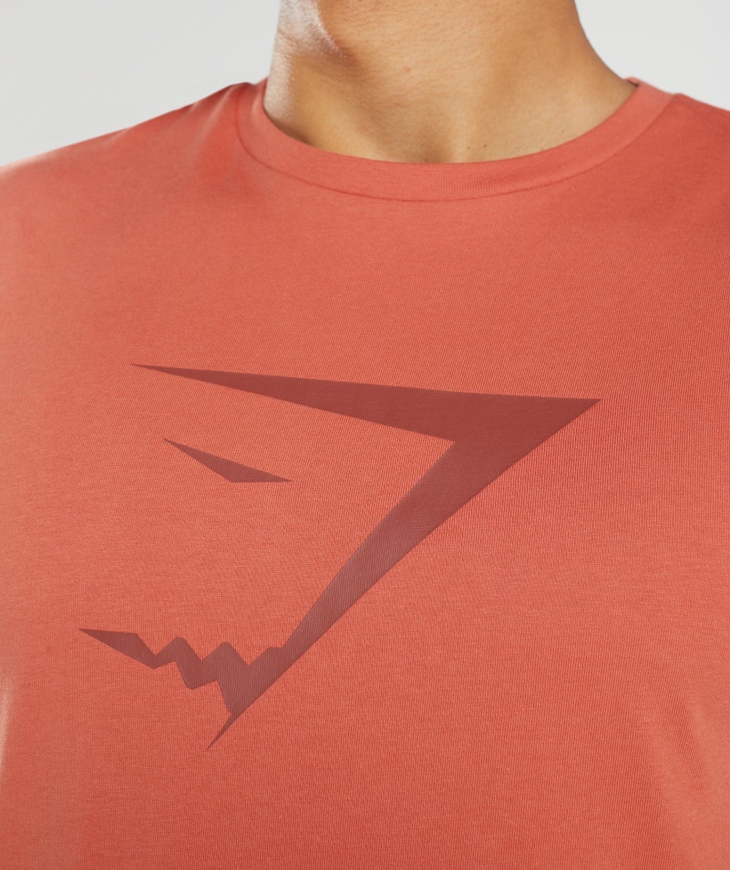 Gymshark Sharkhead Výplň Tričko Búrková červená