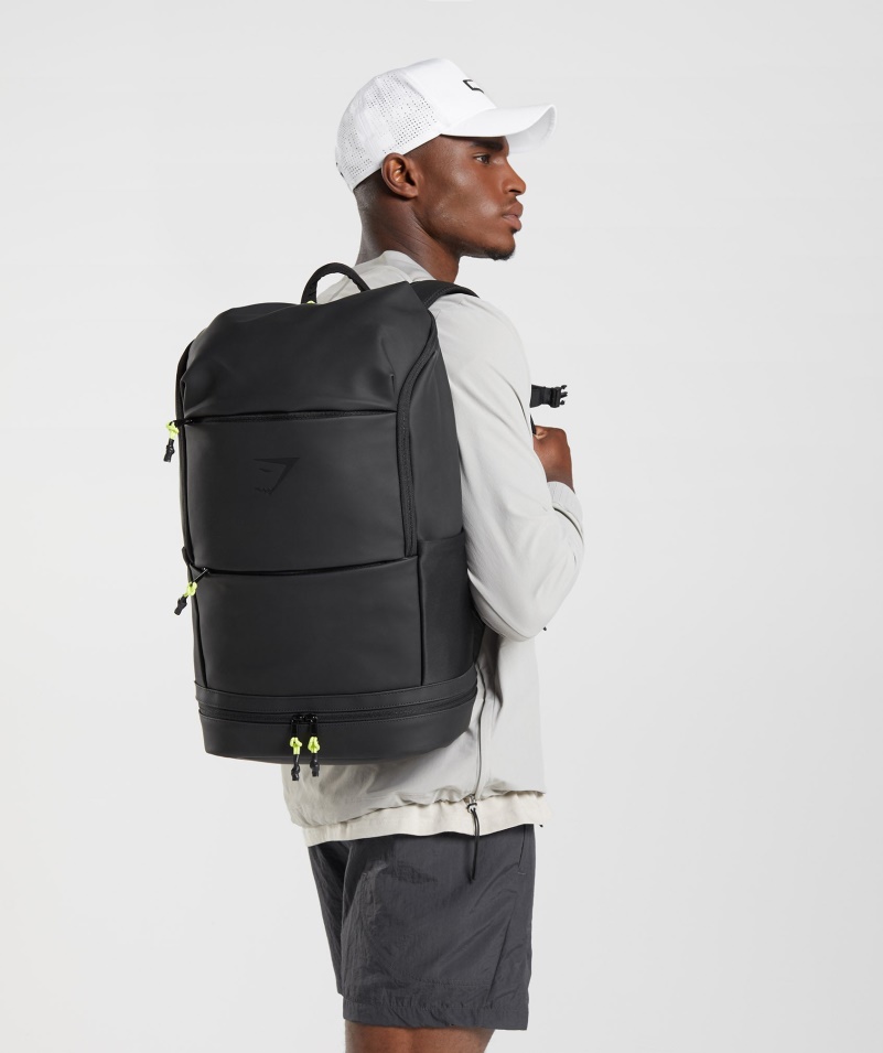 Gymshark Elegantný Ruksak čierno-reaktívny Zelený