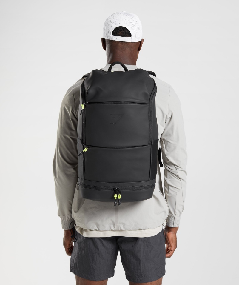 Gymshark Elegantný Ruksak čierno-reaktívny Zelený