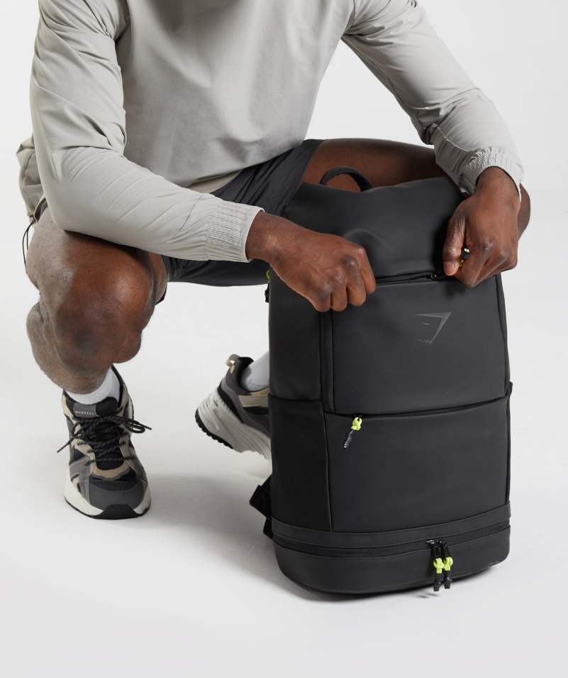 Gymshark Elegantný Ruksak čierno-reaktívny Zelený