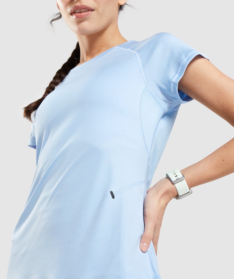 Gymshark Speed Tričko Moonstone Blue