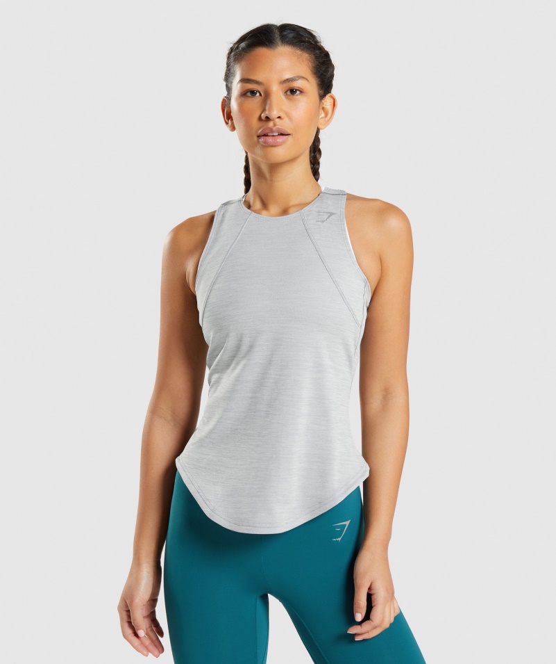 Gymshark Speed Tank Dymová Sivozelená Opuka