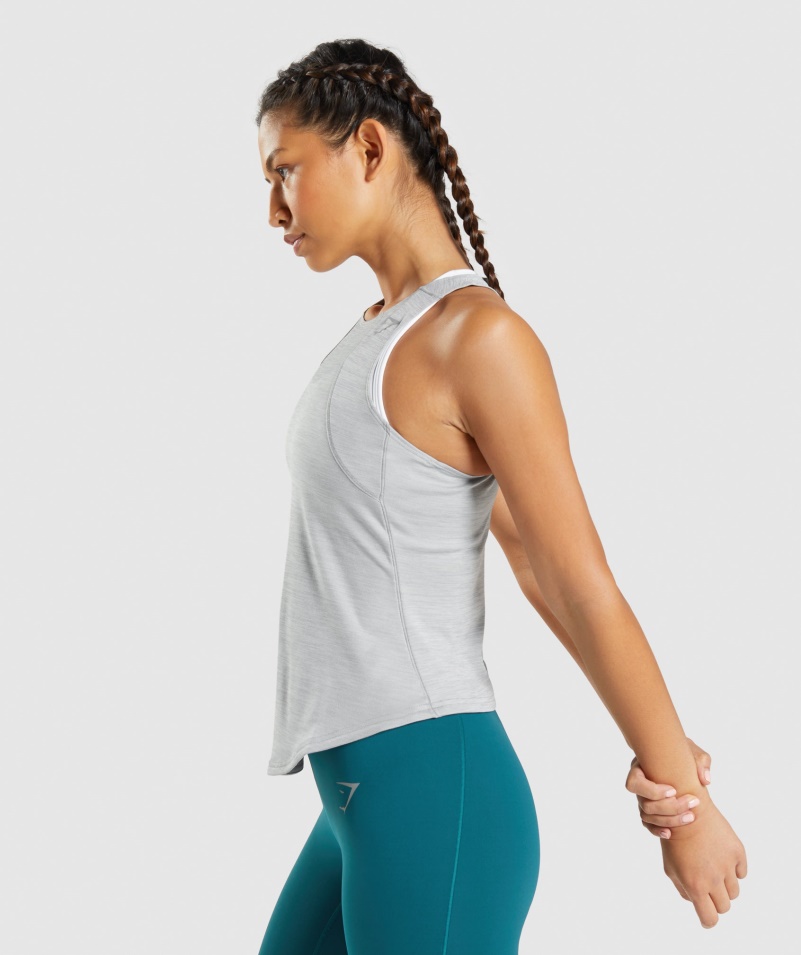 Gymshark Speed Tank Dymová Sivozelená Opuka