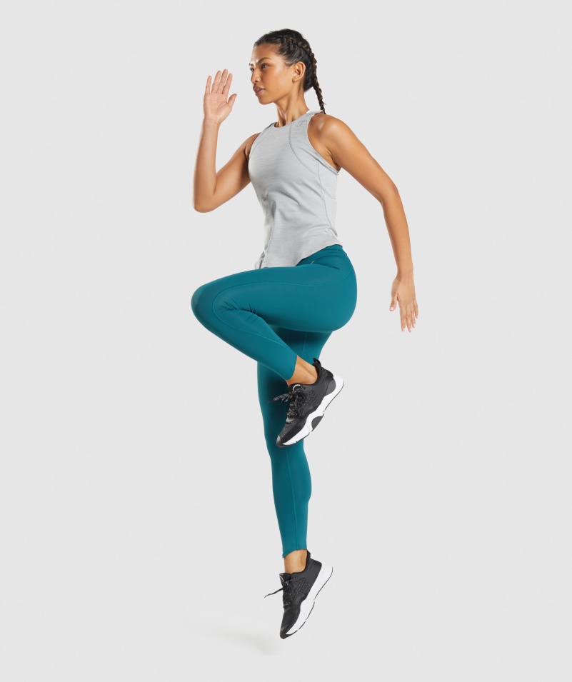 Gymshark Speed Tank Dymová Sivozelená Opuka