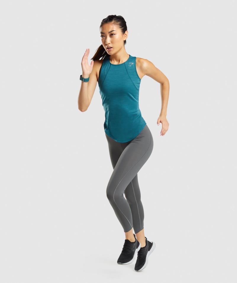 Gymshark Speed Tank Modrozelená Slieň