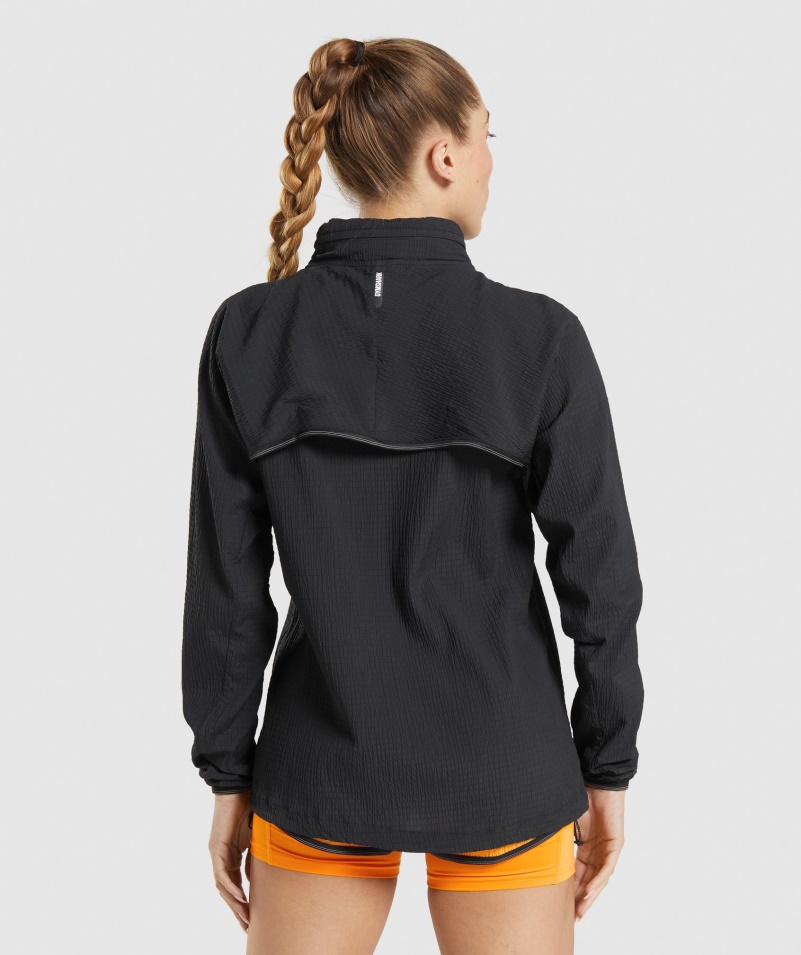 Gymshark Rýchlosť Vetrovka čierne ženy