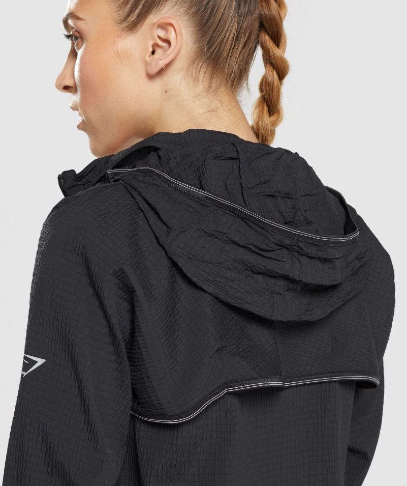 Gymshark Rýchlosť Vetrovka čierne ženy