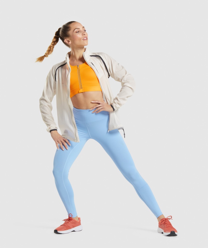 Gymshark Speed Vetrovka Kokosová Biela