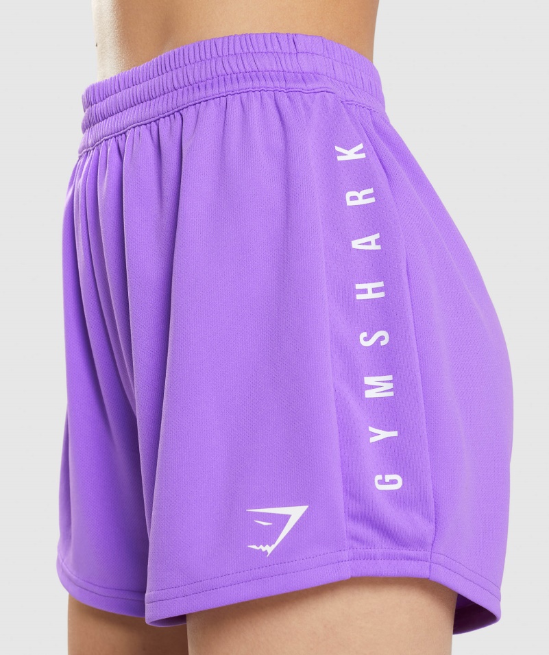Gymshark športové Voľné šortky žiarivo Fialové
