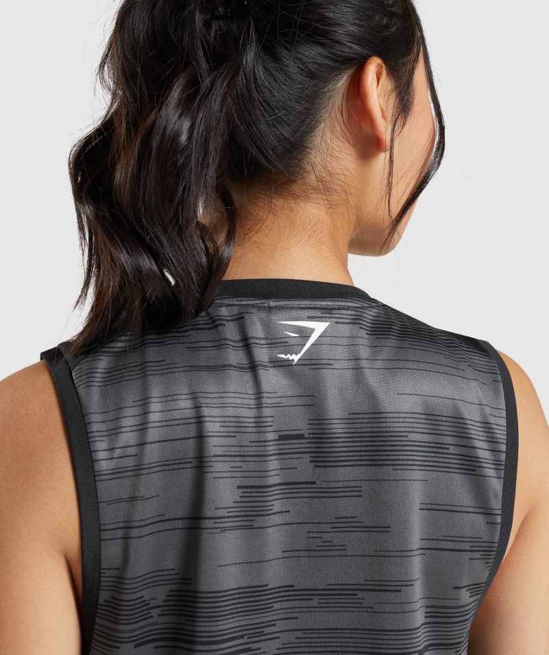 Gymshark šport Voľný Tank čierna Potlač