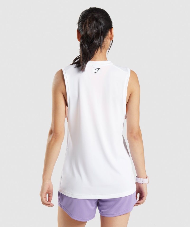 Gymshark šport Voľný Tank Biely