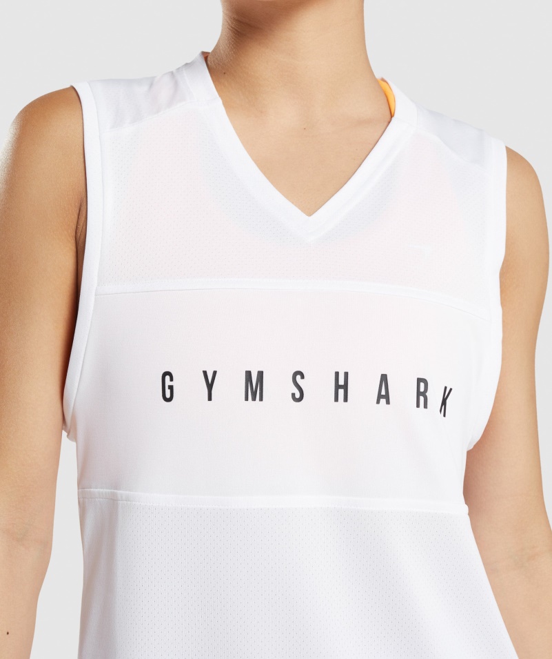 Gymshark šport Voľný Tank Biely