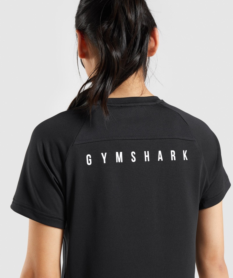 Gymshark športové Midi Tričko čierne