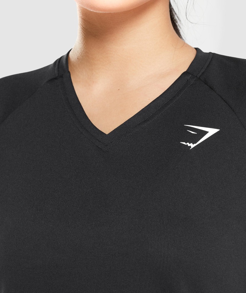 Gymshark športové Midi Tričko čierne