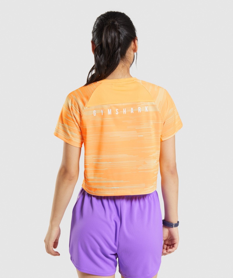 Gymshark športové Midi Tričko S Oranžovou Potlačou