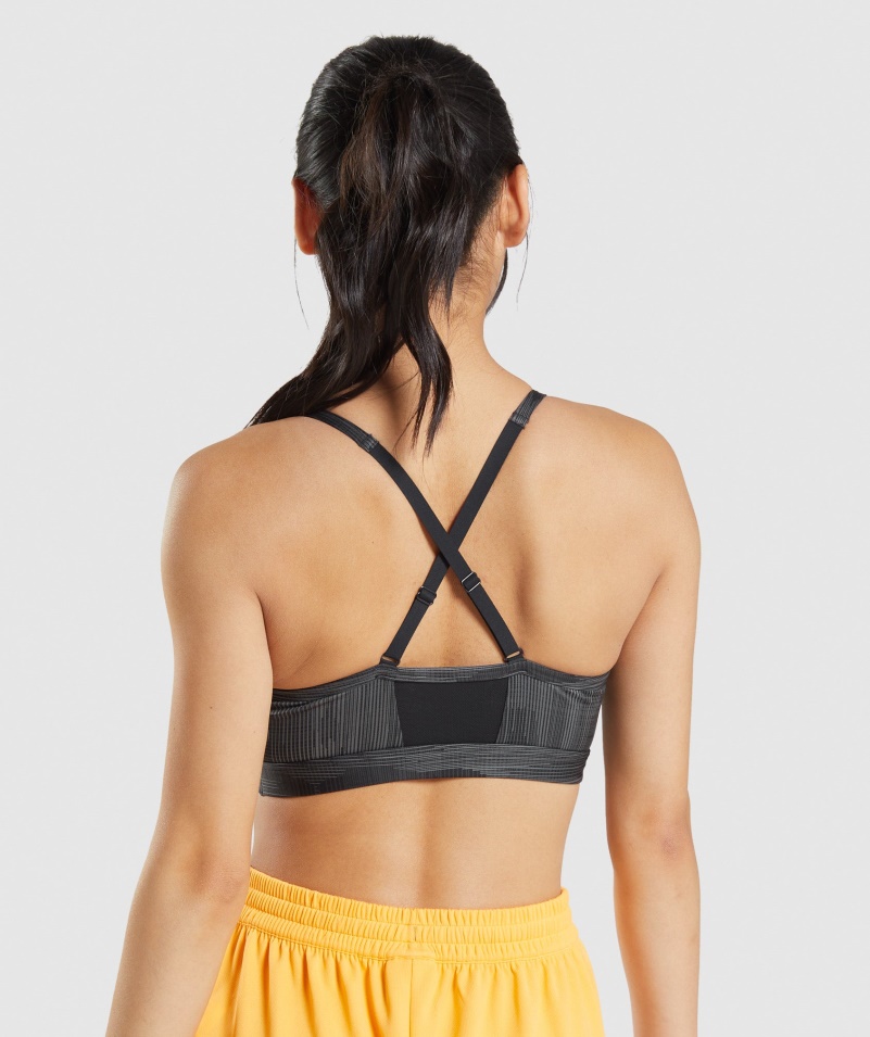 Gymshark športová športová Podprsenka čierna Potlač