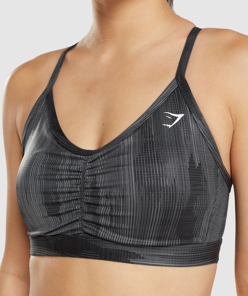 Gymshark športová športová Podprsenka čierna Potlač