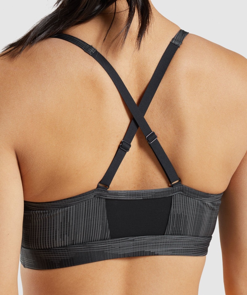 Gymshark športová športová Podprsenka čierna Potlač