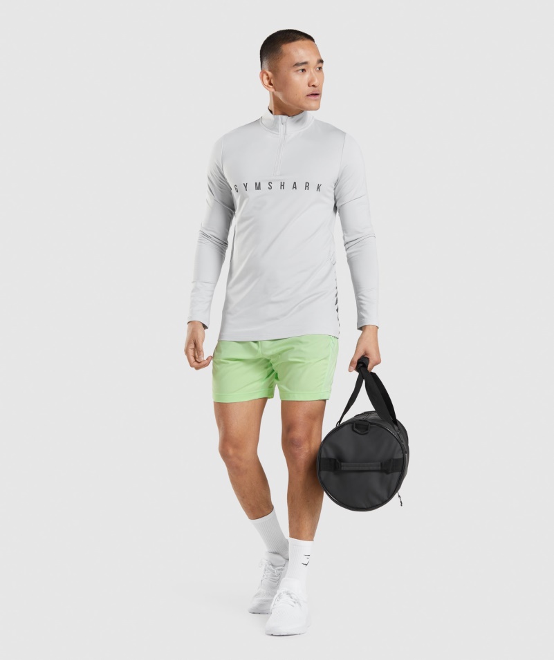 Gymshark športový Prúžok 1/4 Zips Svetlosivý