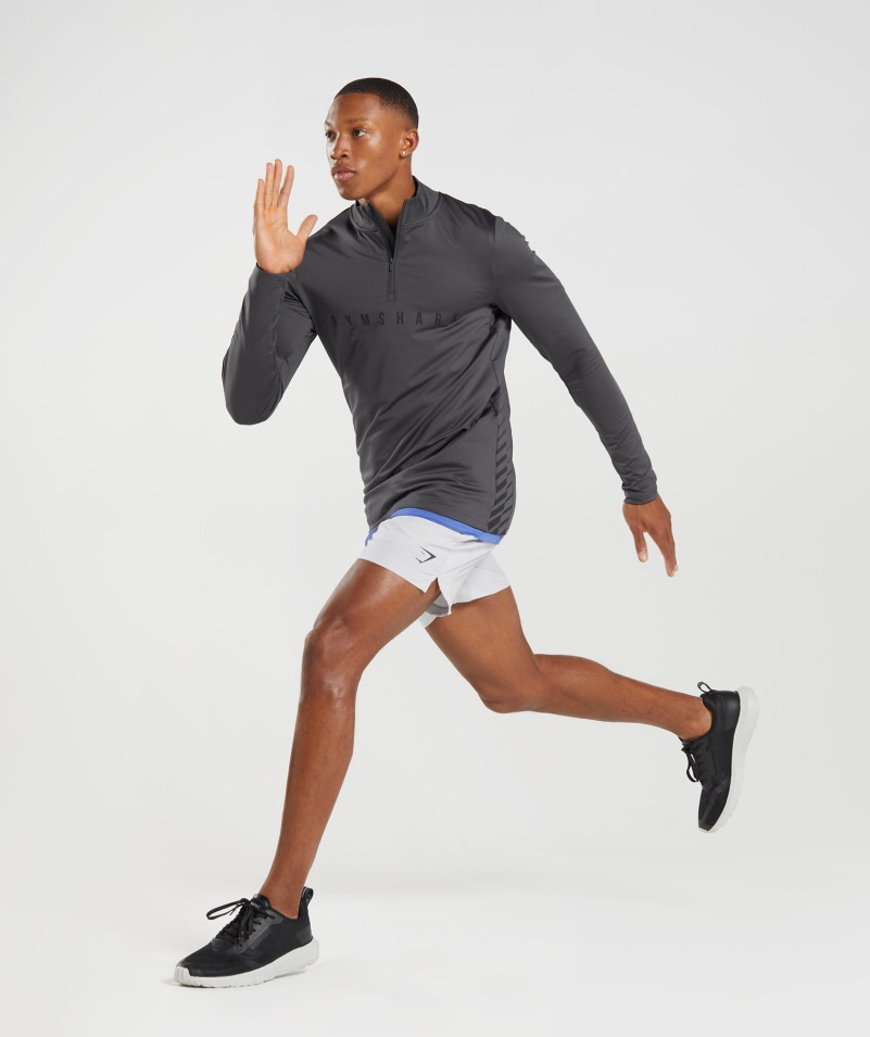 Gymshark športový Prúžok 1/4 Zips ónyx Sivý