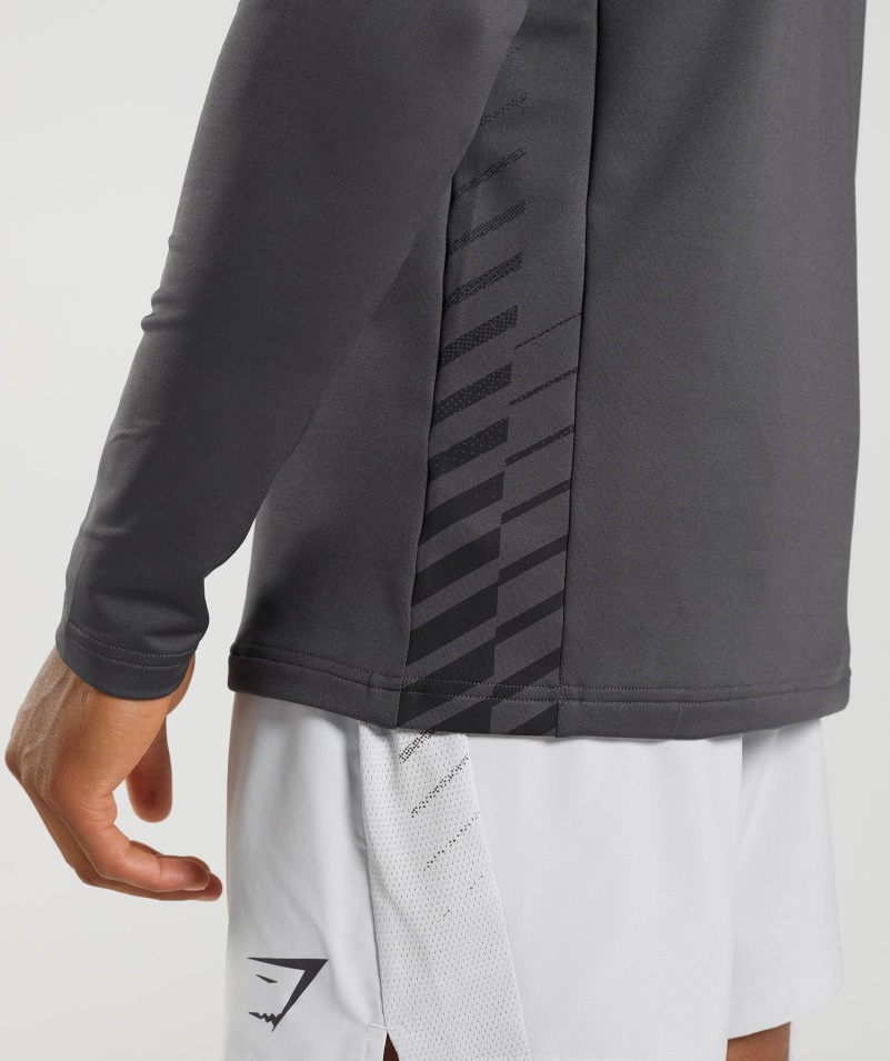 Gymshark športový Prúžok 1/4 Zips ónyx Sivý