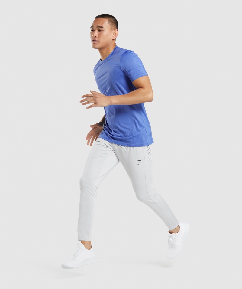 Gymshark športové Pruhované Joggery Svetlosivé
