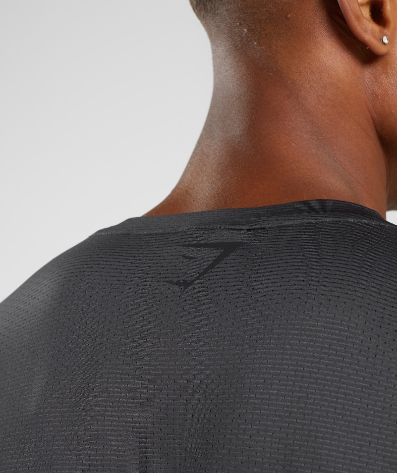 Gymshark športové Tričko S Dlhým Rukávom, ónyxovo Sivá