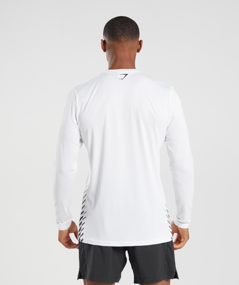 Gymshark športové Tričko S Dlhým Rukávom Biele
