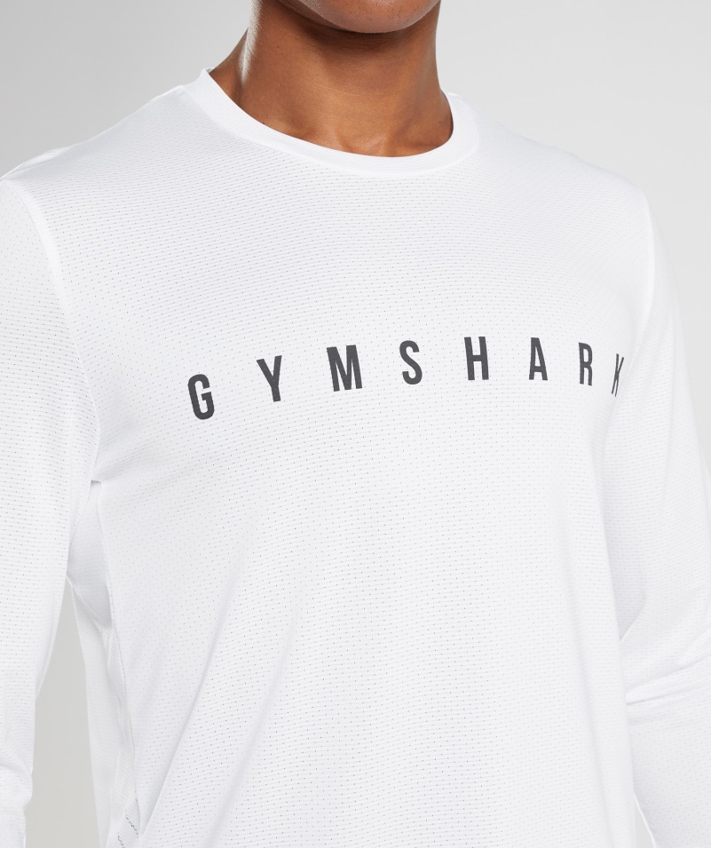 Gymshark športové Tričko S Dlhým Rukávom Biele