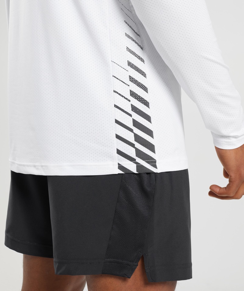 Gymshark športové Tričko S Dlhým Rukávom Biele