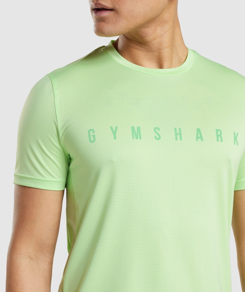 Gymshark športové Pruhované Tričko Bali Zelené