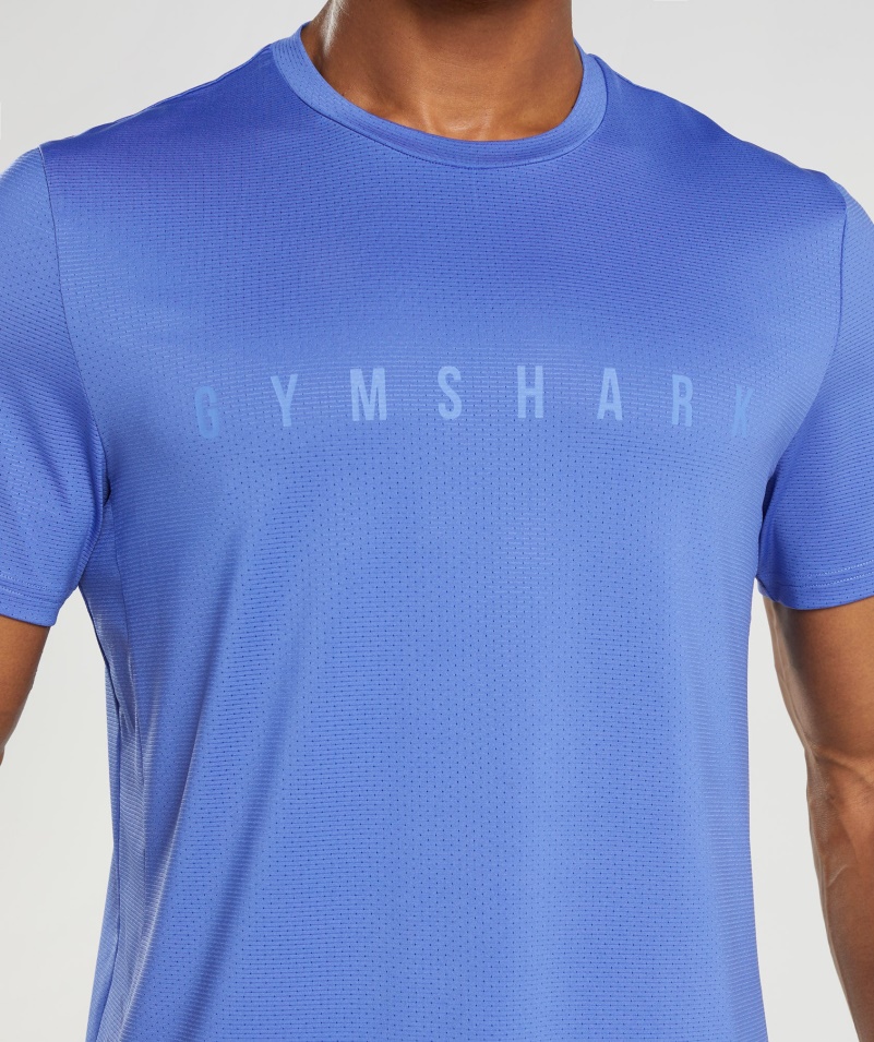 Gymshark športové Pruhované Tričko Kurt Modré