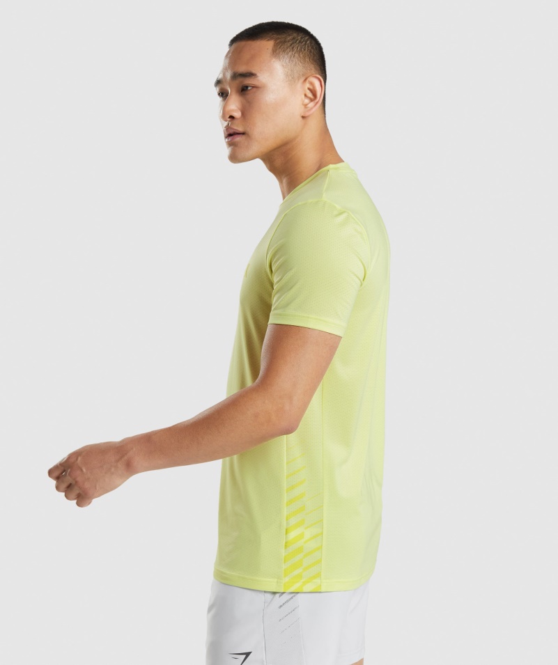 Gymshark športové Pruhované Tričko Svetluška Zelená