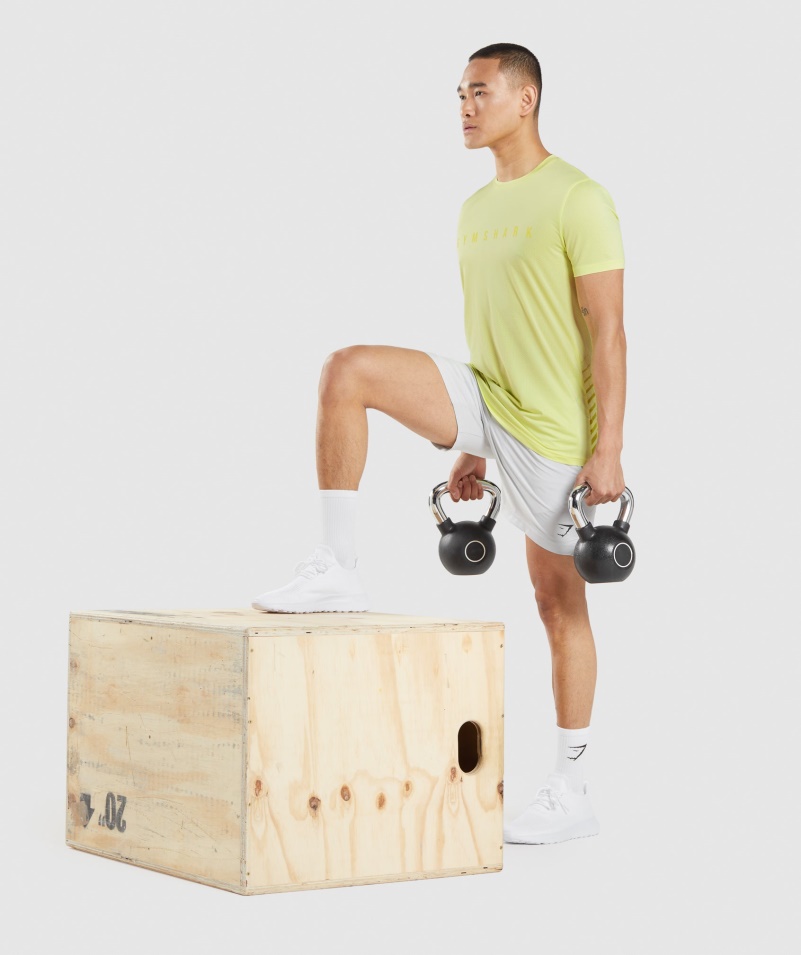 Gymshark športové Pruhované Tričko Svetluška Zelená