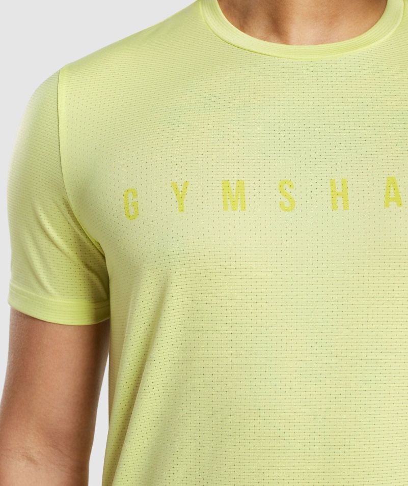 Gymshark športové Pruhované Tričko Svetluška Zelená