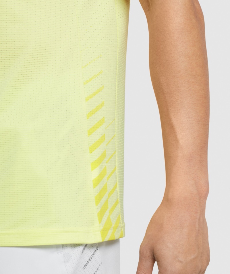 Gymshark športové Pruhované Tričko Svetluška Zelená