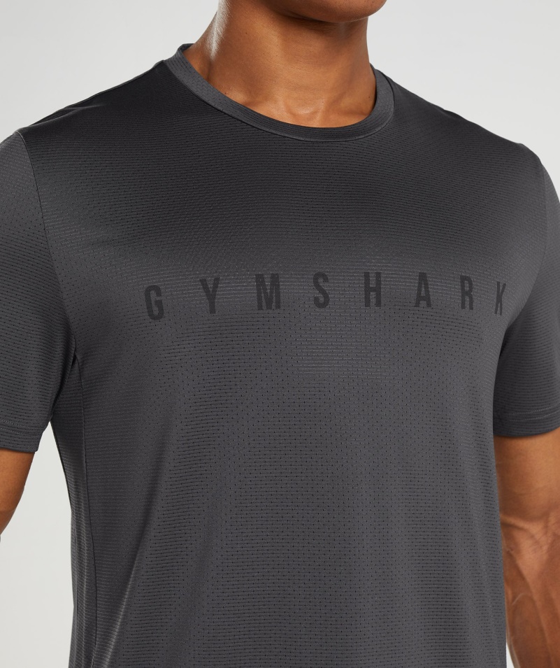 Gymshark športové Prúžkované Tričko ónyx Sivá