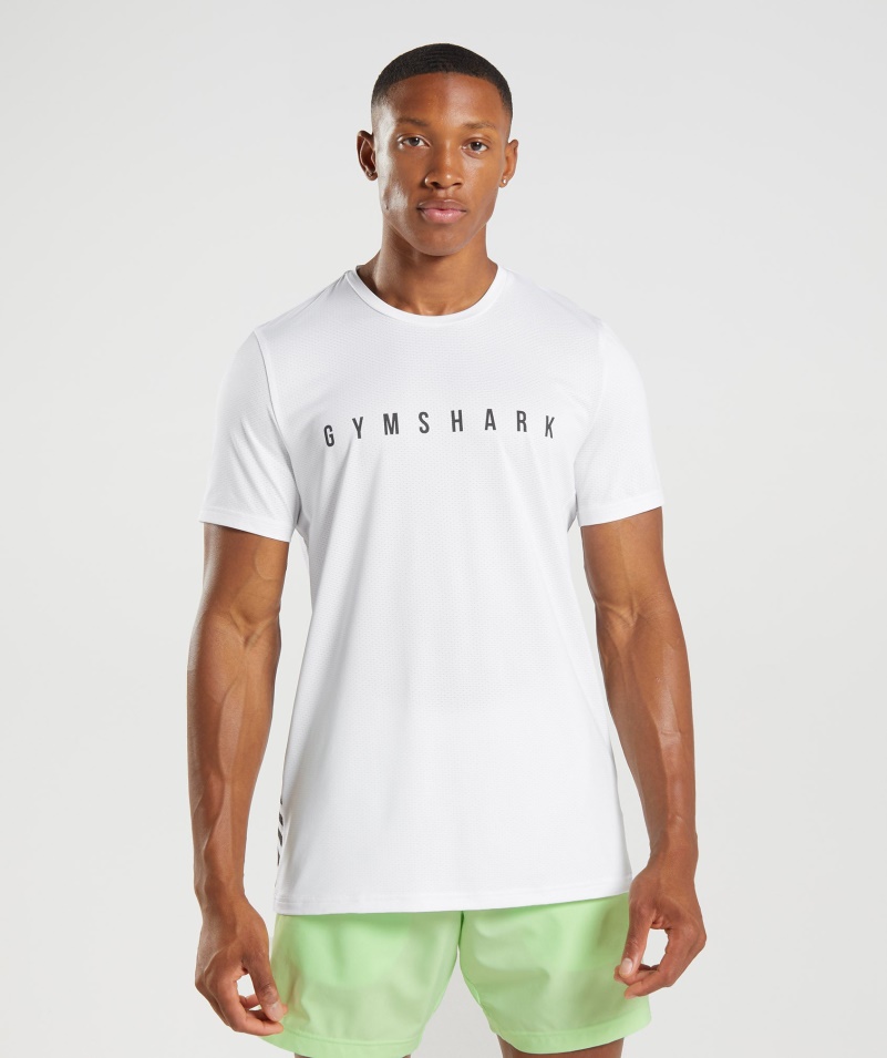 Gymshark športové Pruhované Tričko Biele