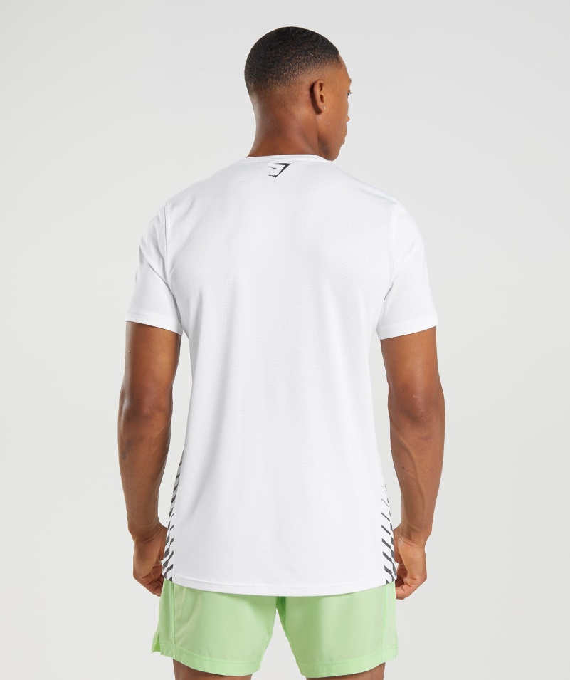 Gymshark športové Pruhované Tričko Biele