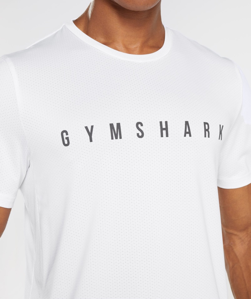 Gymshark športové Pruhované Tričko Biele