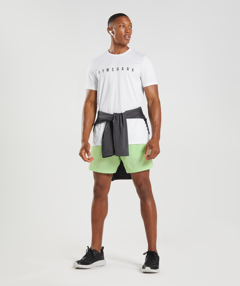 Gymshark športové Pruhované Tričko Biele