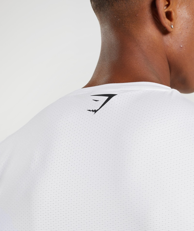 Gymshark športové Pruhované Tričko Biele