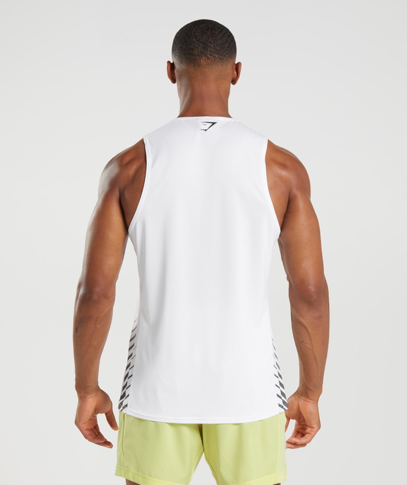 Gymshark športový Pruhovaný Tank Biely