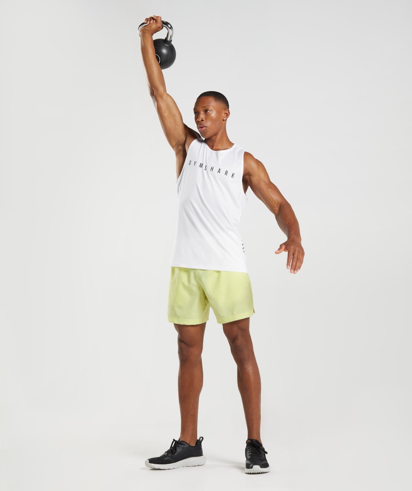 Gymshark športový Pruhovaný Tank Biely