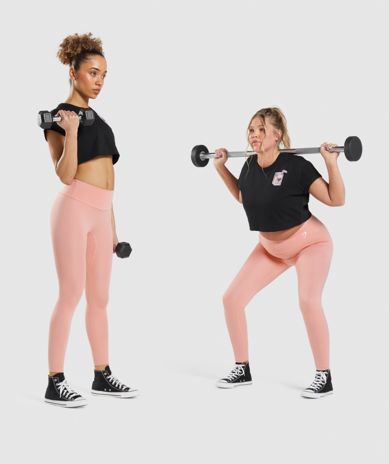 Gymshark Sticker Pack Crop Tee Black