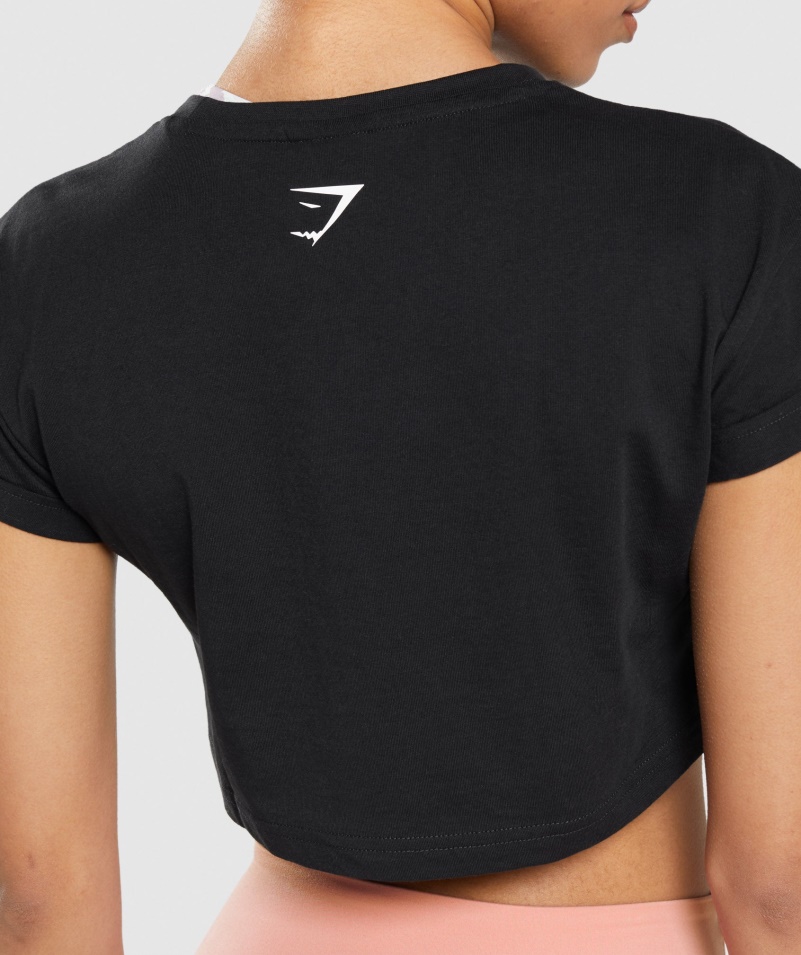 Gymshark Sticker Pack Crop Tee Black