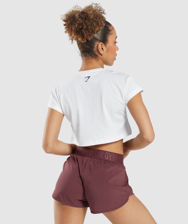 Gymshark Sticker Pack Crop Tee White