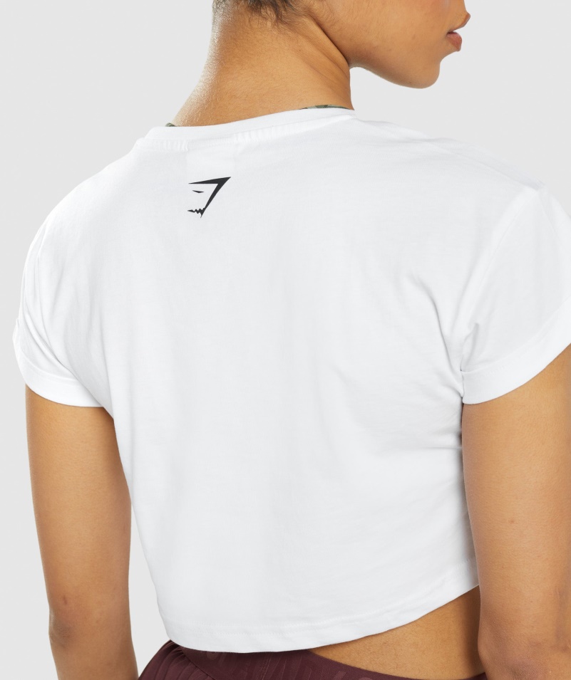 Gymshark Sticker Pack Crop Tee White