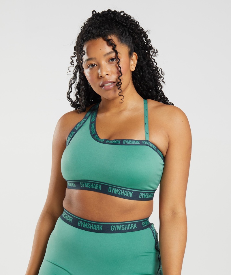Gymshark Strike športová Podprsenka Alpská Zeleno-námorná